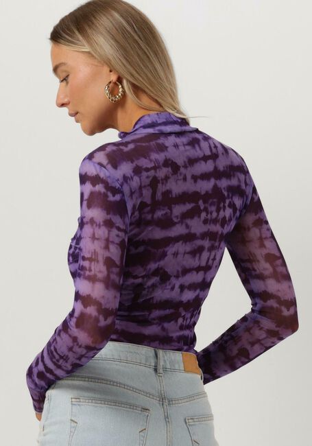 COLOURFUL REBEL  NEYO TIE DYE MESH TURTLENECK TOP Lilas - large