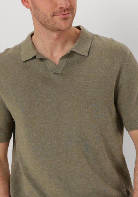 SELECTED HOMME Polo SLHMATTIS SS KNIT SUN OPEN POLO NOOS Olive - large