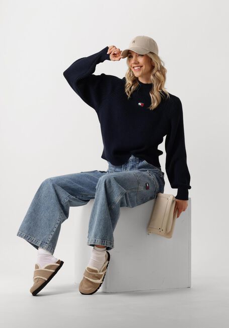 TOMMY JEANS Pull TJW BADGE MOCKNECK SWEATER en bleu - large