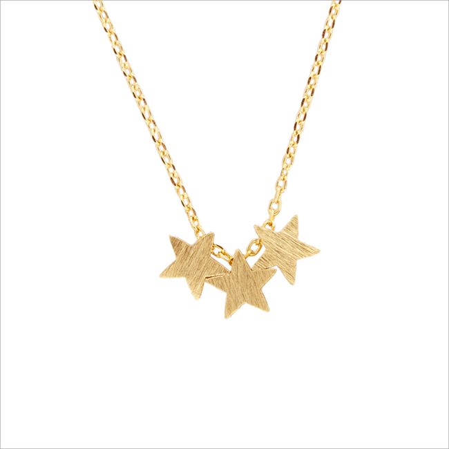 ALLTHELUCKINTHEWORLD Collier FORTUNE NECKLACE THREE STARS en or - large