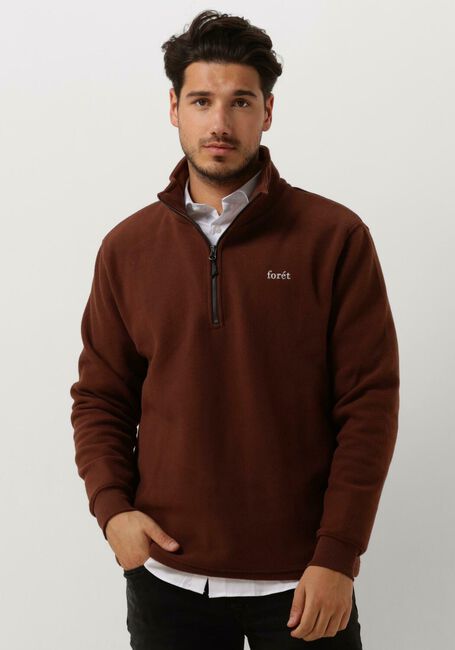 FORÉT Pull MOTION HALF ZIP en marron - large