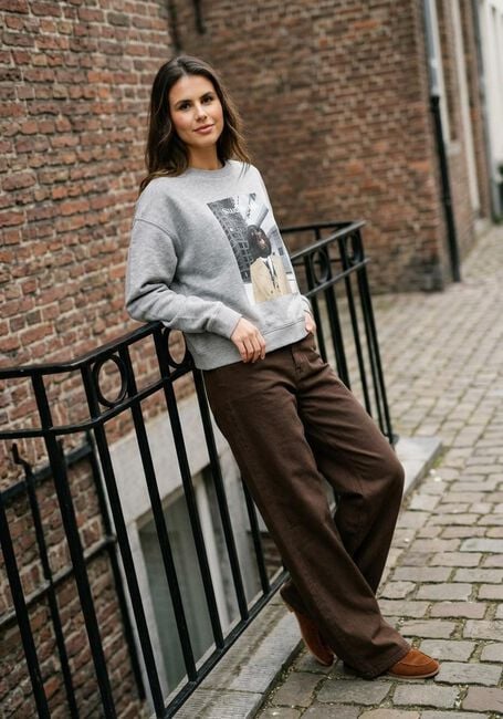 Bruine STUDIO ANNELOES Wijde broek Lexie col denim trousers - large