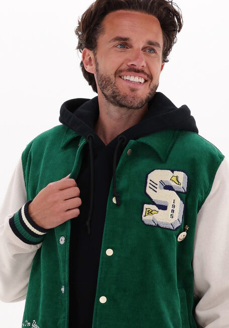 SCOTCH & SODA Jack CORDUROY COLLEGE JACKET WITH WOOL-BLEND SLEEVES en vert - large