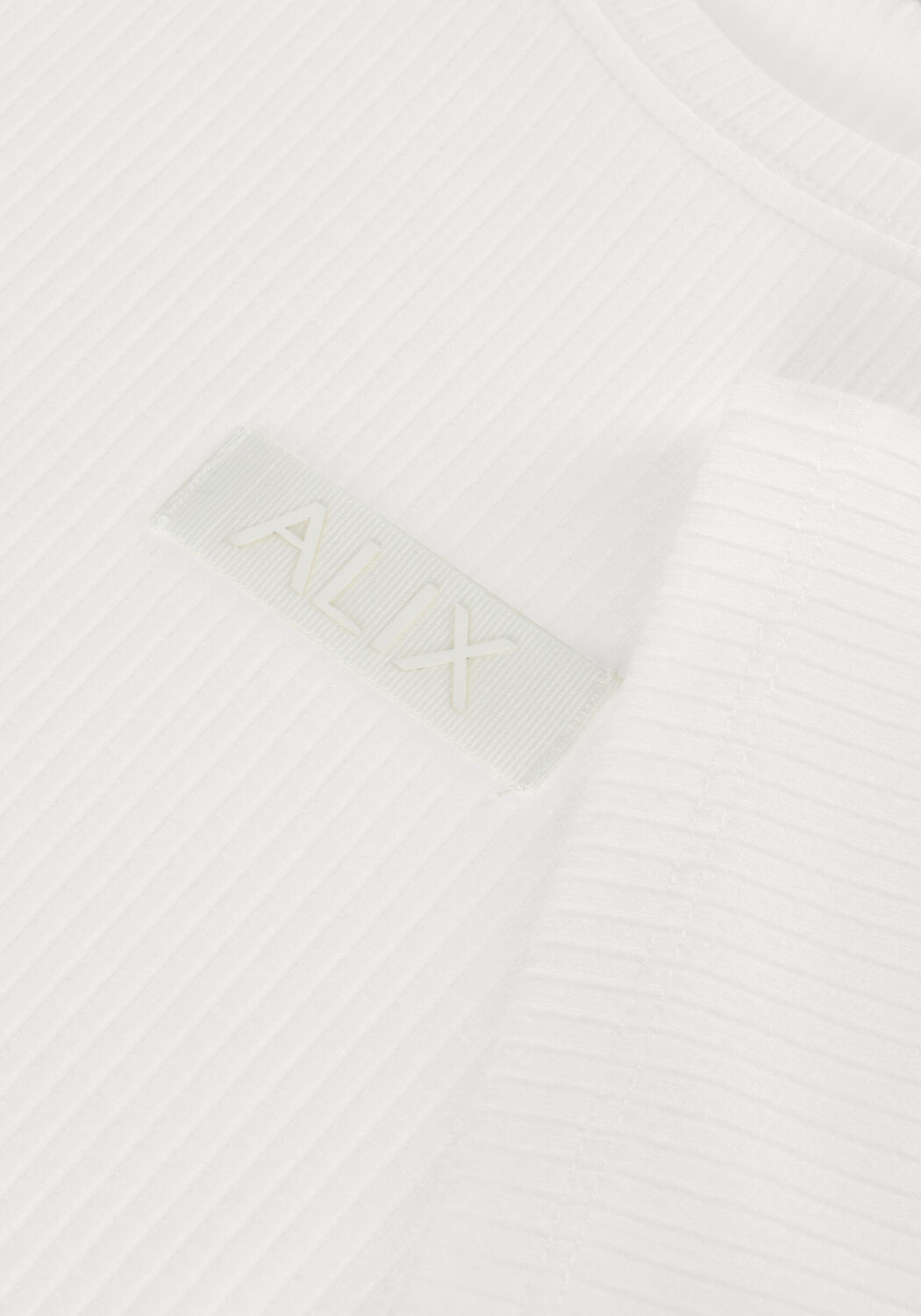 Witte ALIX THE LABEL T-shirt LADIES KNITTED FITTED RIB T-SHIRT - large