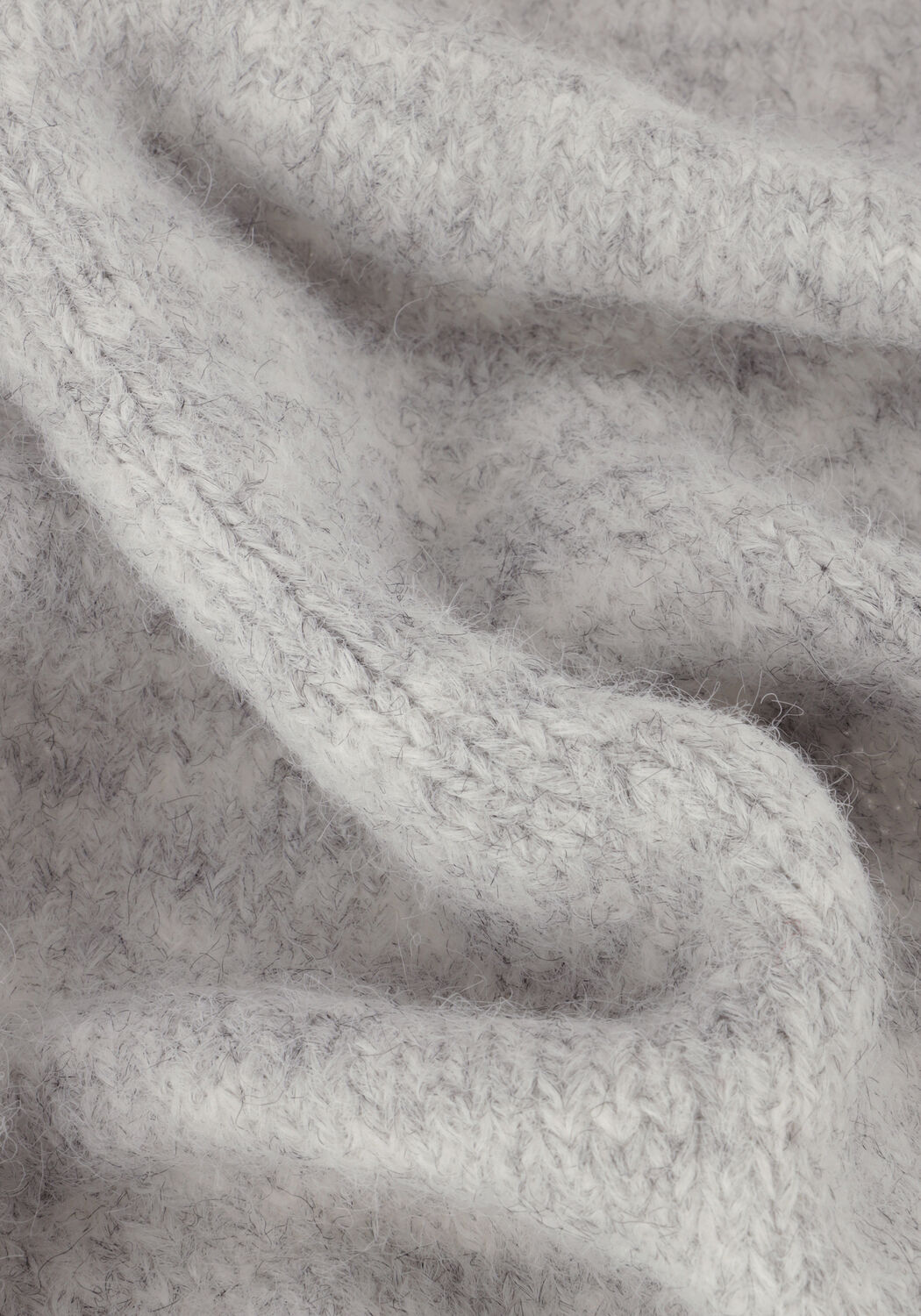 SUMMUM Gilet PUFF SLEEVE CARDIGAN COZY MELANGE KNIT en blanc - large