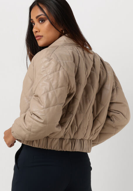 IBANA Veste en cuir JEROMY en taupe - large