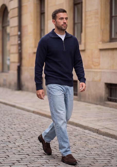 JC RAGS Pull PULLOVER HALF ZIP EDGAR Bleu fonc&eacute; - large