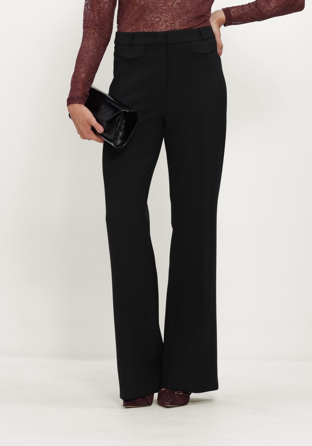 CAMBIO FAMOUS WOOL SUBSTITUTE DOUBLE Pantalons en noir - large