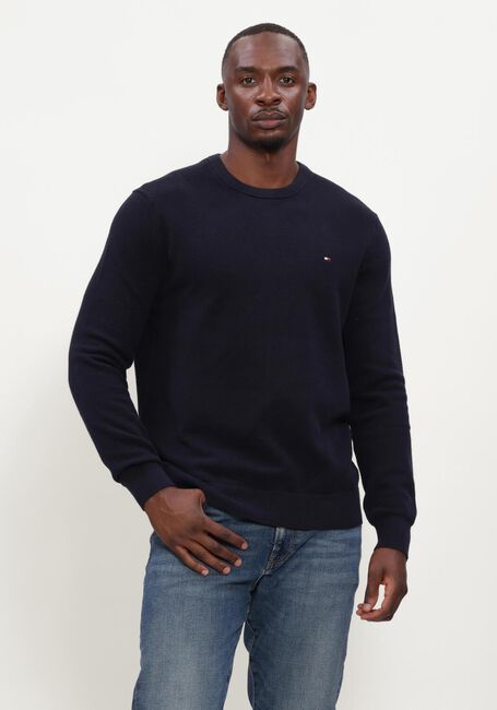 TOMMY HILFIGER Pull ESSENTIAL STRUCTURE CREW NECK Bleu fonc&eacute; - large