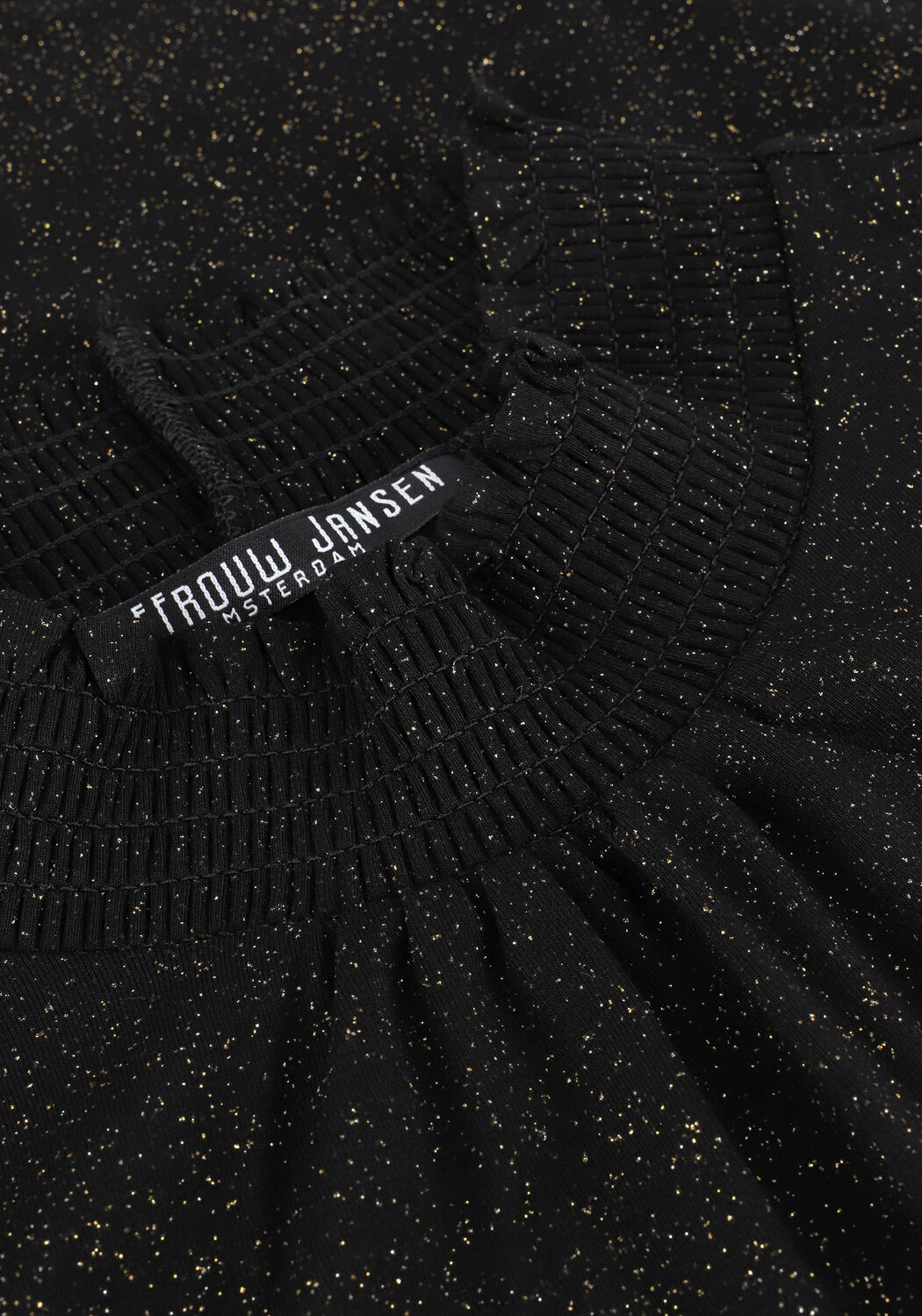 JANSEN AMSTERDAM Haut TOP WITH SMOCK DETAIL en noir - large