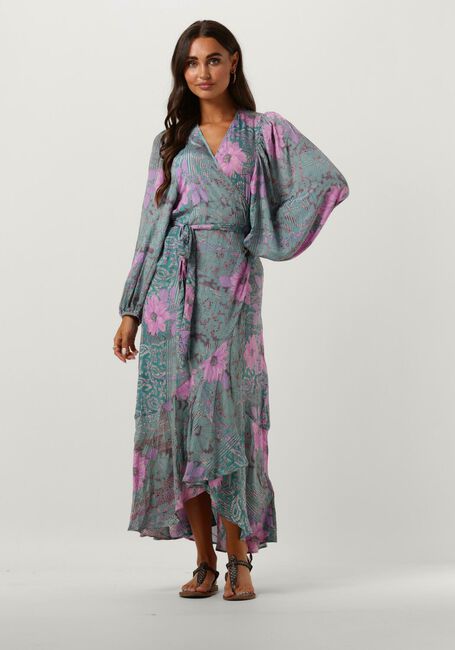 SISSEL EDELBO Robe maxi ZELDA WRAP DRESS en bleu - large