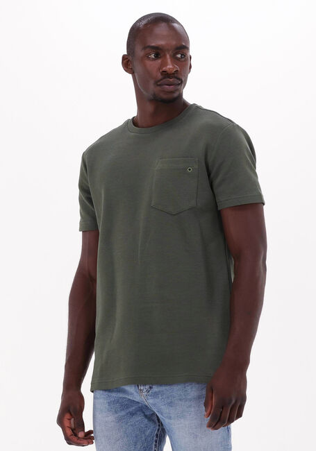 PUREWHITE T-shirt WAFFLE STRUCTURED T-SHIRT WITH CHEST POCKET Olive - large