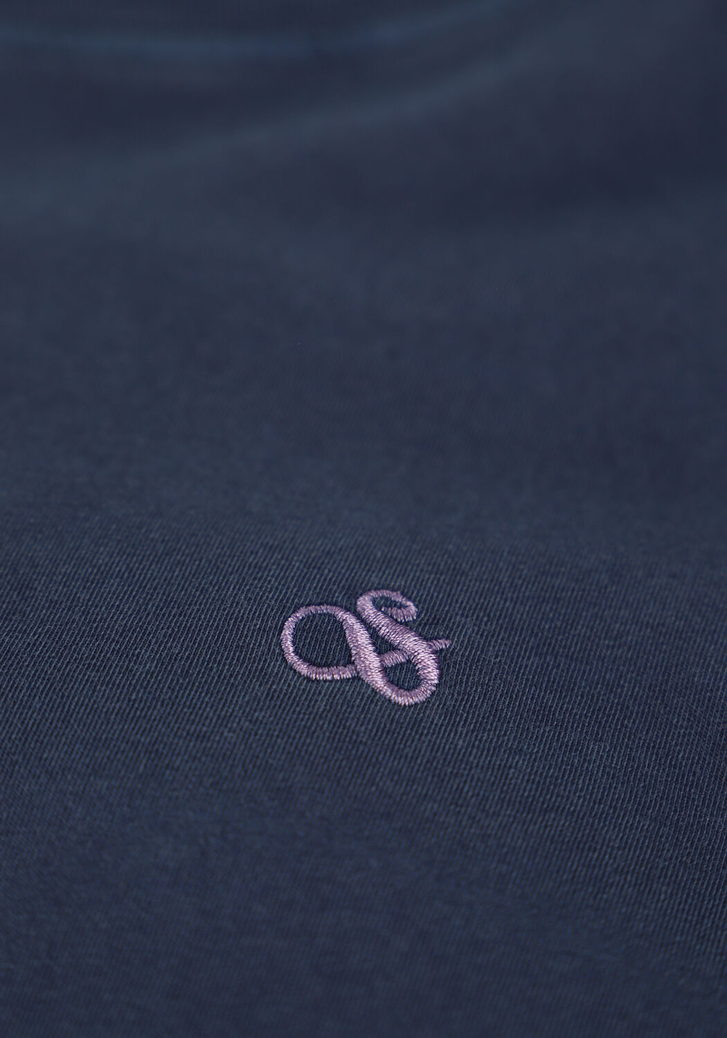 Donkerblauwe SCOTCH & SODA T-shirt GARMENT-DYED CREWNECK TEE WITH EMBROIDERY LOGO - large