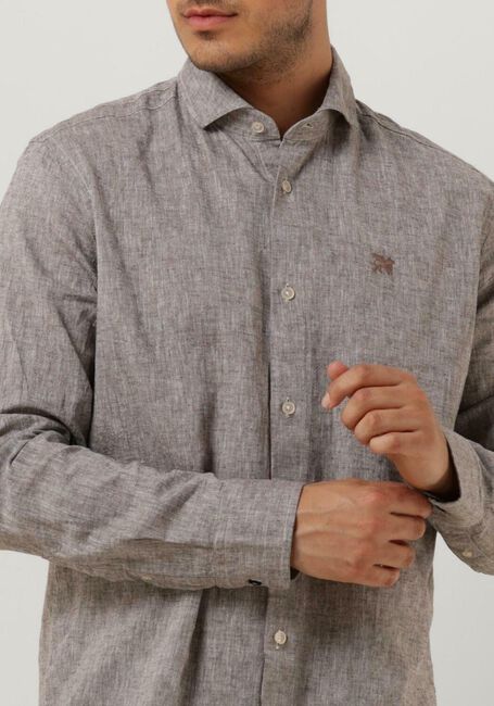 VANGUARD Chemise d&eacute;contract&eacute; LONG SLEEVE SHIRT LINEN COTTON BLEND 2 TONE en marron - large