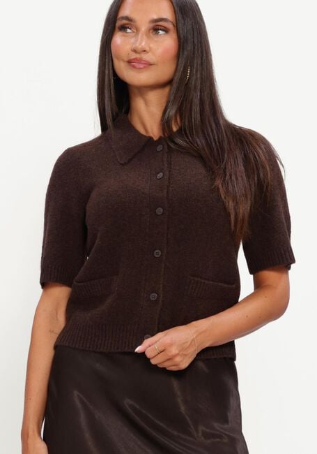 Y.A.S. Pull YASFRILO SS KNIT CARDIGAN en marron - large