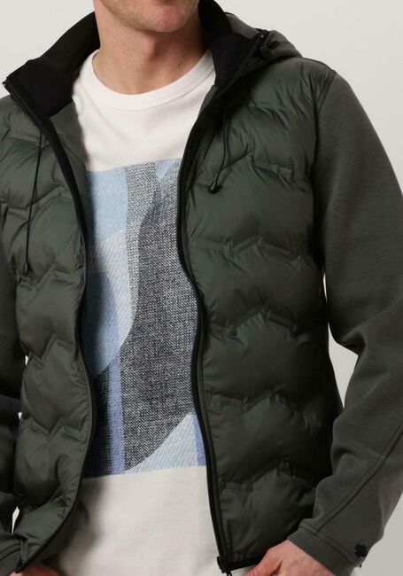 CAST IRON Veste matelassé HOODED JACKET TECH JERSEY INTERLOCK en vert - large