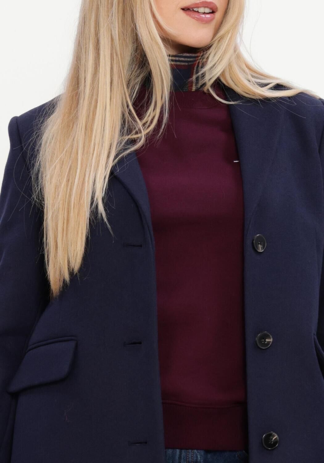 TOMMY HILFIGER Manteau WOOL CLASSIC SB COAT Bleu fonc&eacute; - large
