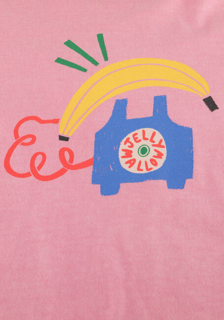 Jelly Mallow T-shirt BANANA TELEPHONE PIGMENT T-SHIRT en rose - large
