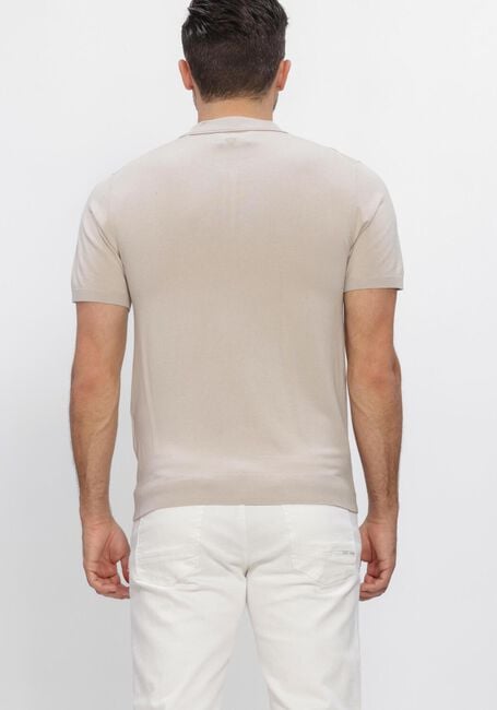 PURE PATH Polo ZIP KNITTED POLO en beige - large