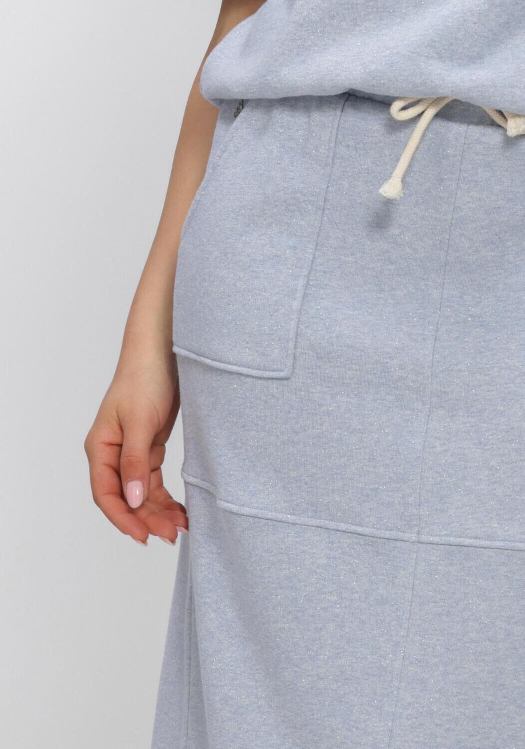 NUKUS Jupe maxi MAARTJE SKIRT LUREX en bleu - large