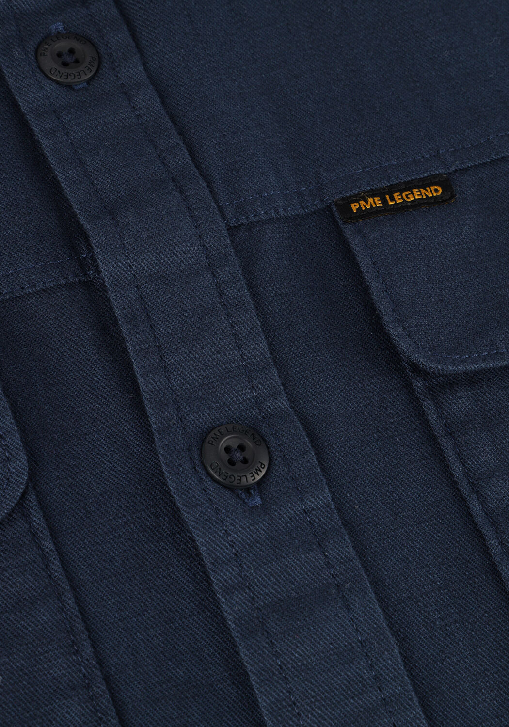 Blauwe PME LEGEND Casual overhemd SHORT SLEEVE SHIRT SLUB COTTON - large