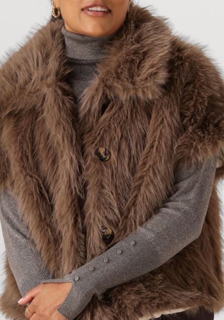 NUKUS Kimono LOUA GILET en taupe - large