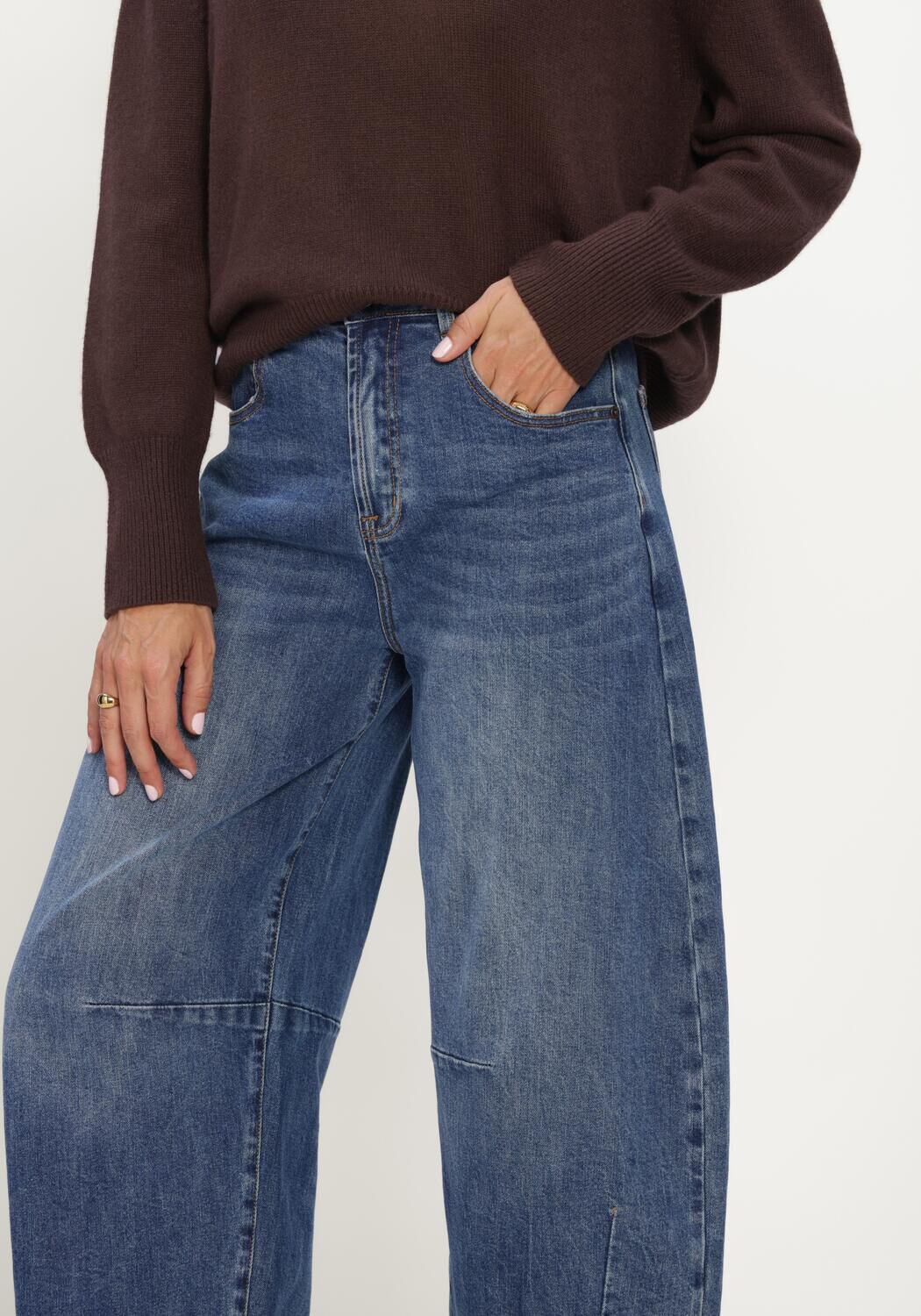 Blauwe JANICE Wide jeans BILLY - large