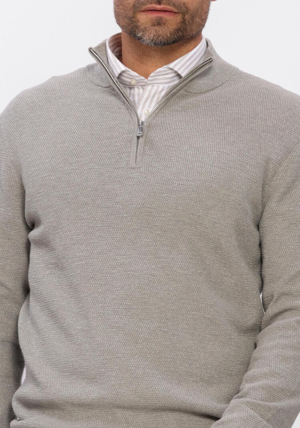 PROFUOMO Pull PULLOVER HALF ZIP TWINKLE SLUB en bleu - large