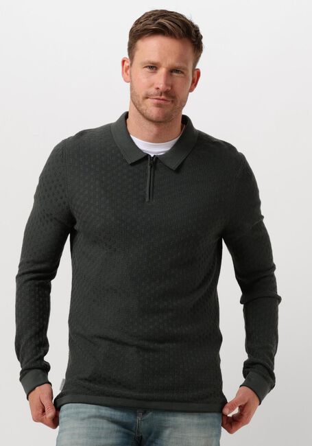 CAST IRON Polo LONG SLEEVE POLO COTTON MODAL en vert - large