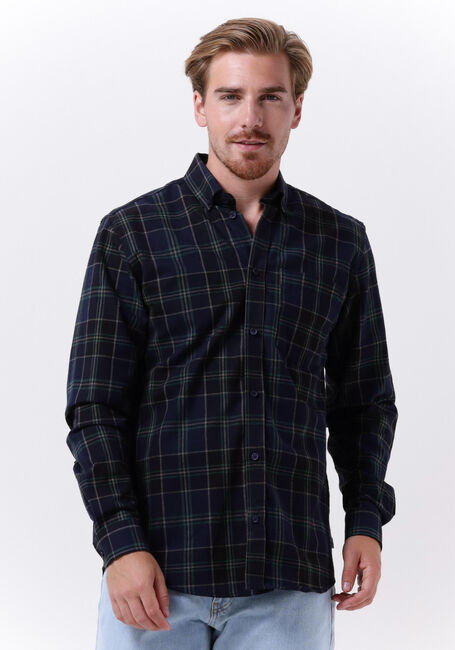 Donkerblauwe WOODBIRD Overshirt FLING CHECK SHIRT - large