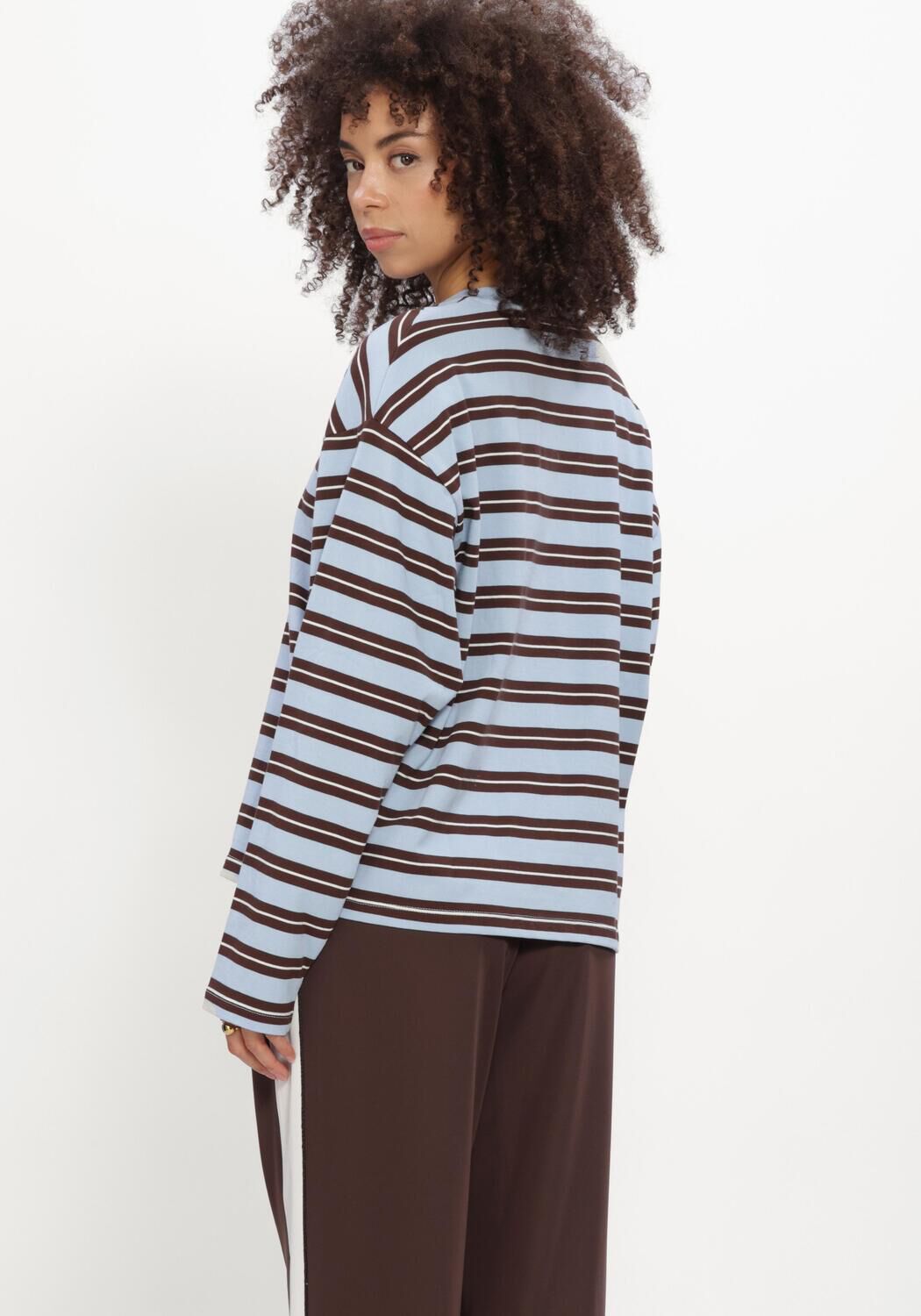 CATWALK JUNKIE Haut STRIPED LONG SLEEVE Bleu clair - large