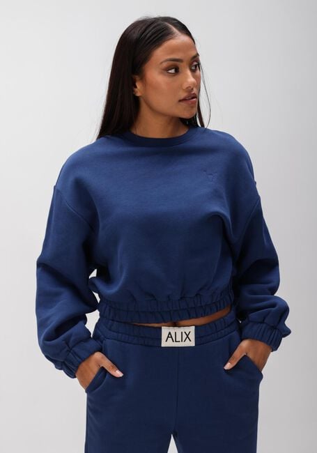 ALIX THE LABEL Chandail LADIES KNITTED CROPPED A SWEATER Bleu fonc&eacute; - large