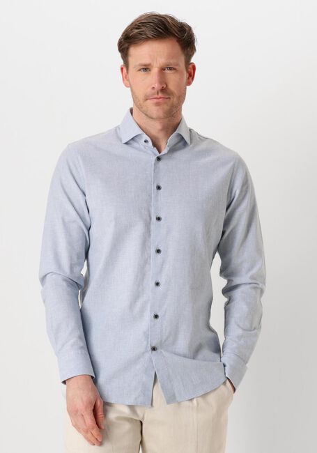 Lichtblauwe PROFUOMO Klassiek overhemd SHIRT X-CUTAWAY SC SF COTTON LINEN - large