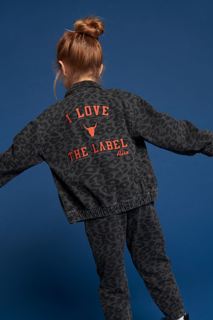 Grijze ALIX MINI Jack ANIMAL DENIM JACKET - large