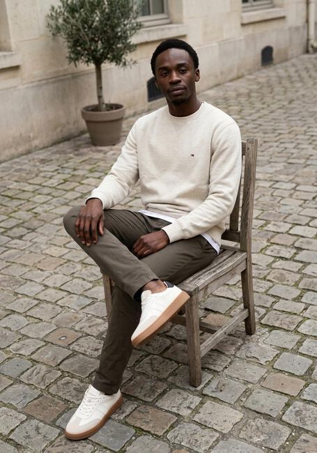 TOMMY HILFIGER Chandail ESSENTIAL FLEECE CREWNECK en beige - large