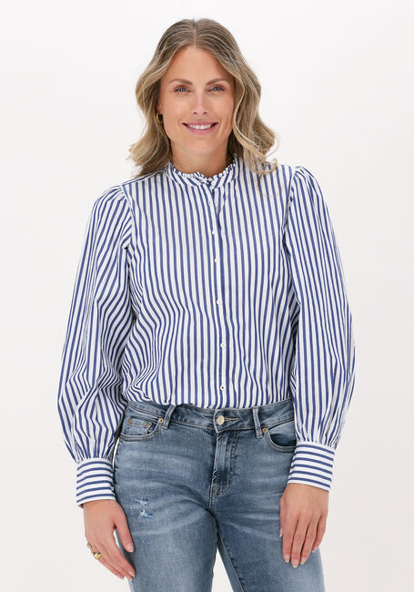 Blauwe TOMMY HILFIGER  ORG COTTON FRILL BLOUSE LS - large