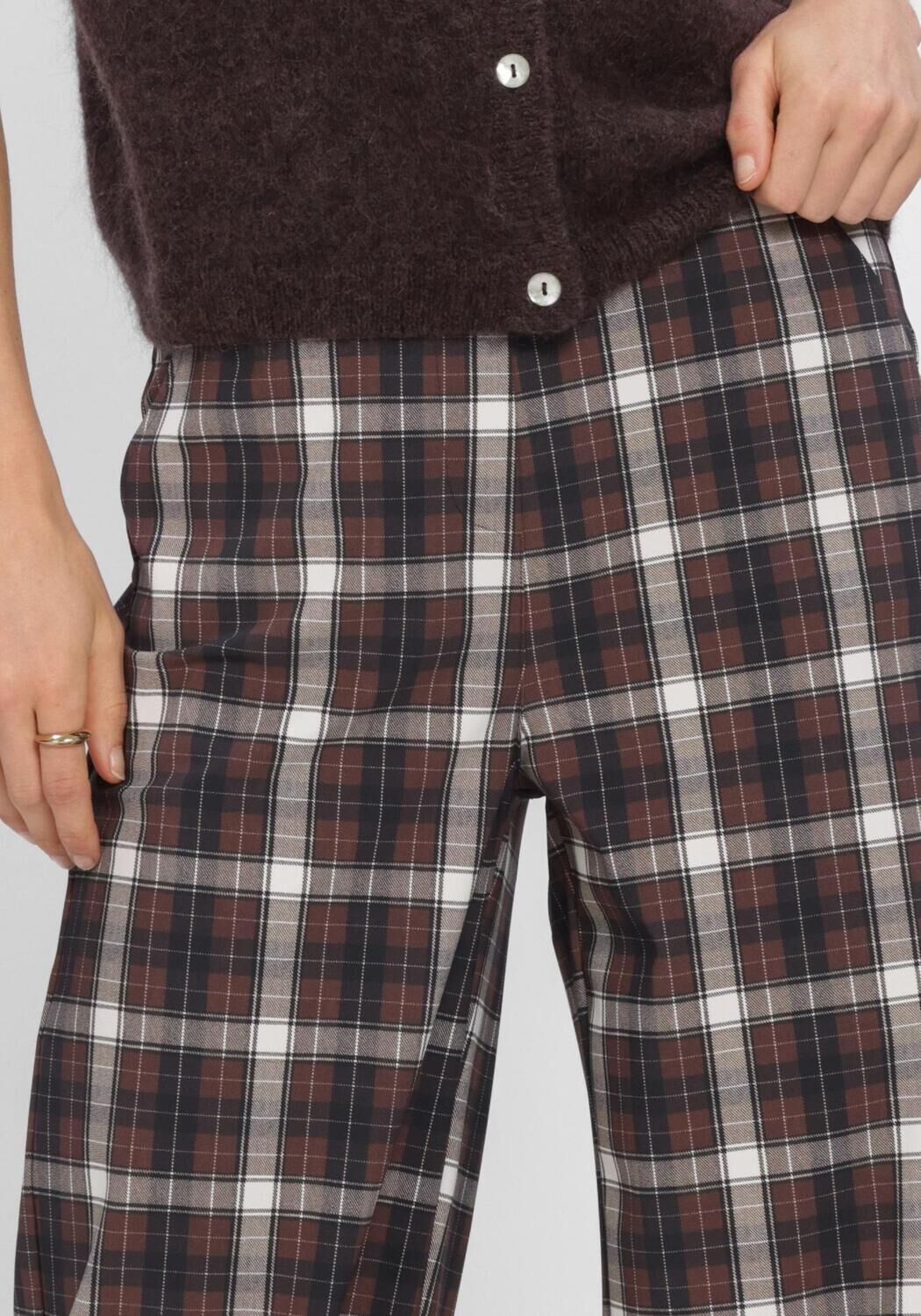 Bruine STUDIO ANNELOES Wijde broek Lexie check trousers - large