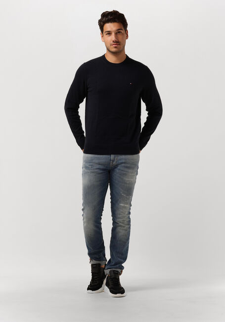 Blauwe TOMMY HILFIGER Trui CORE COTTON-SILK CNECK - large