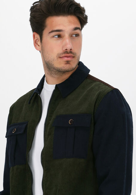 ANERKJENDT Surchemise AKMILAN WOOL/CORD MIX OVERSHIR Vert foncé - large