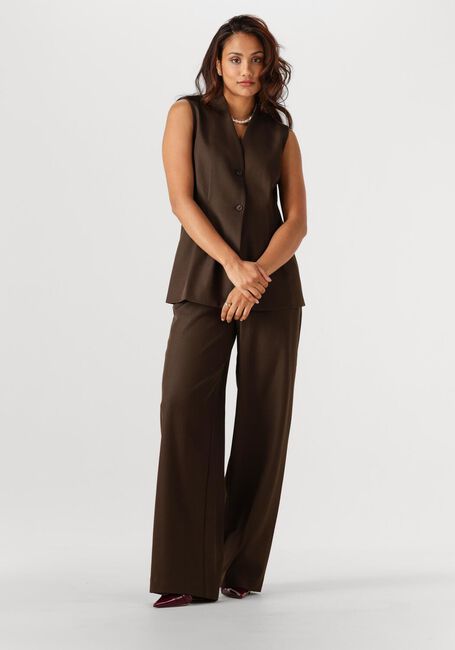 Bruine NEO NOIR Wijde broek EMMETT STRUCTURE PANTS - large