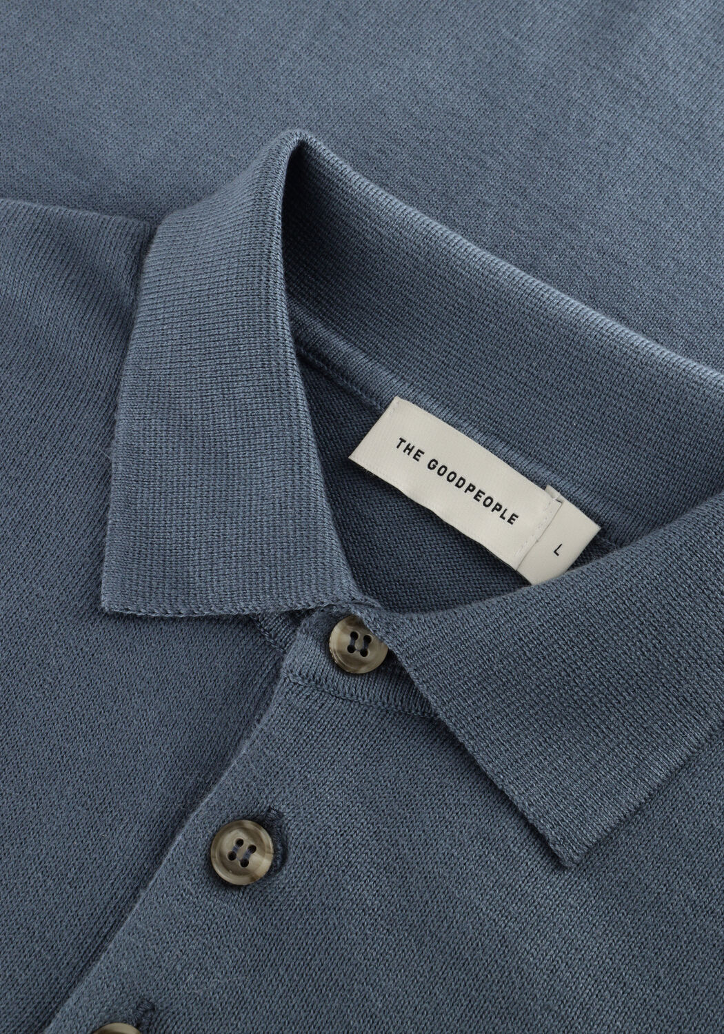 Blauwe THE GOODPEOPLE Polo PLAN - large