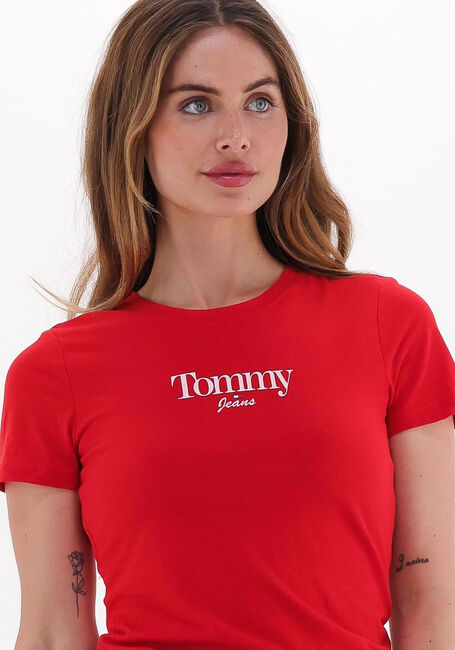 TOMMY JEANS T-shirt TJW SKINNY ESSENTIAL LOGO 1 SS en rouge - large