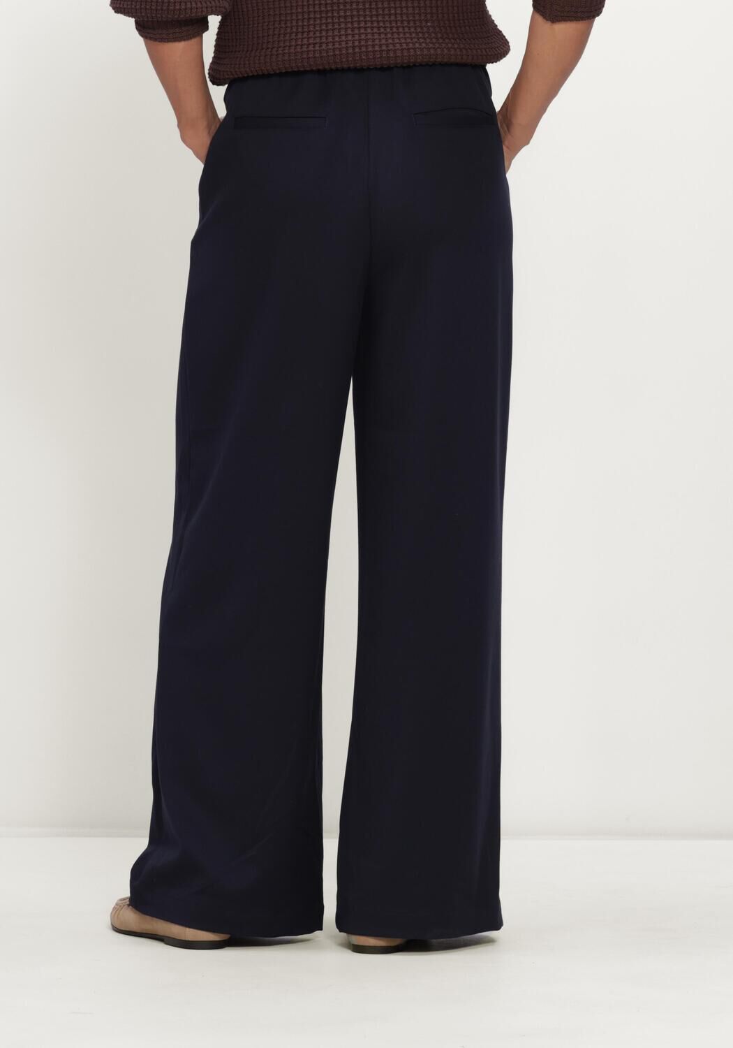 Donkerblauwe CIRCLE OF TRUST Wijde broek MARLON PANTS - large