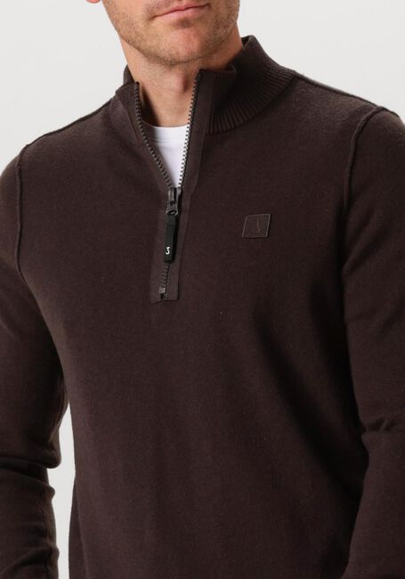 BUTCHER OF BLUE Pull CLIFDEN HALFZIP en marron - large