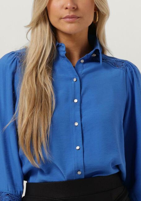 JANSEN AMSTERDAM W754 BLOUSE LACE DETAILS AND LONG PUFFSLEEVES Blouses en bleu - large