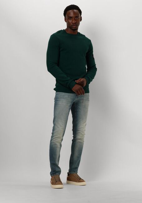 Donkergroene CALVIN KLEIN Trui BADGE WAFFLE LS TEE - large