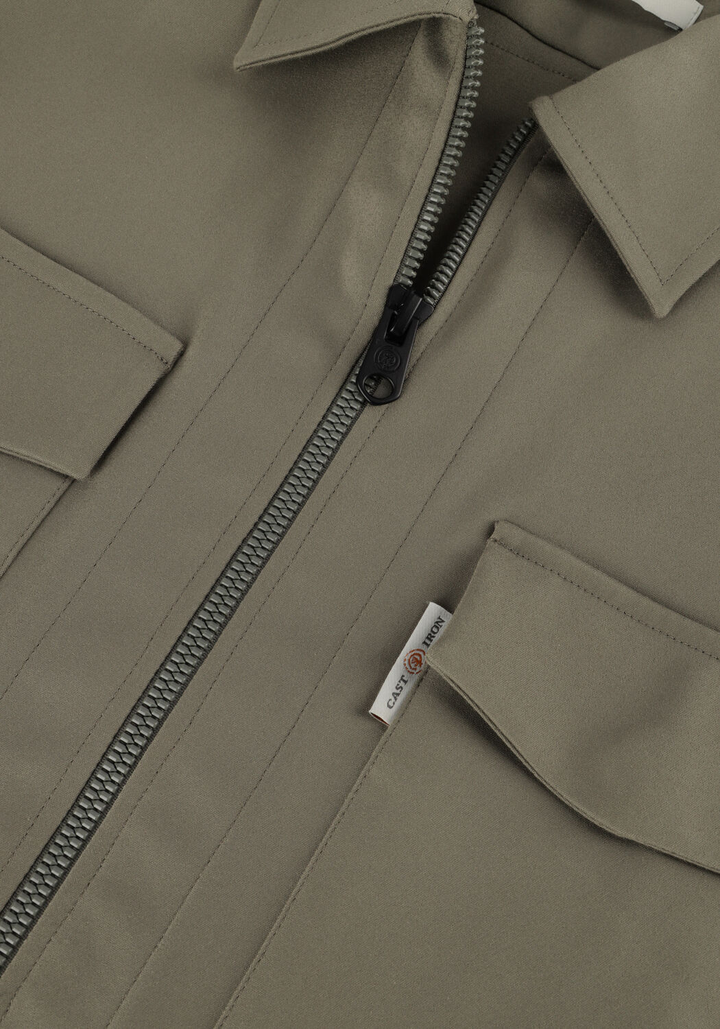 CAST IRON Surchemise LONG SLEEVE SHIRT OVERSHIRT REGULAR FIT en vert - large