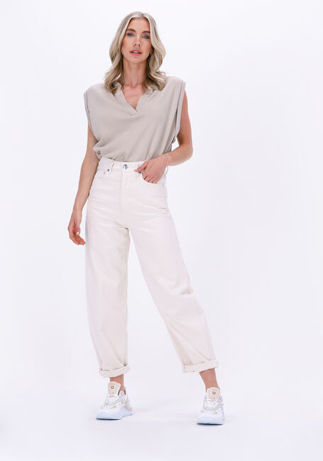 10DAYS Haut V-NECK TOP FLEECE en beige - large