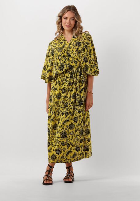 SISSEL EDELBO Robe midi BRENDA SILK WRAP DRESS en beige - large