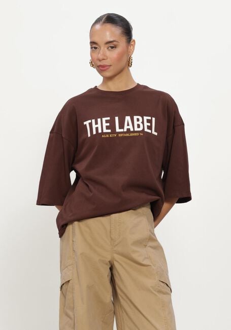 Bruine ALIX THE LABEL Tops & T-shirts LADIES KNITTED THE LABEL OVERSIZED T-SHIRT - large